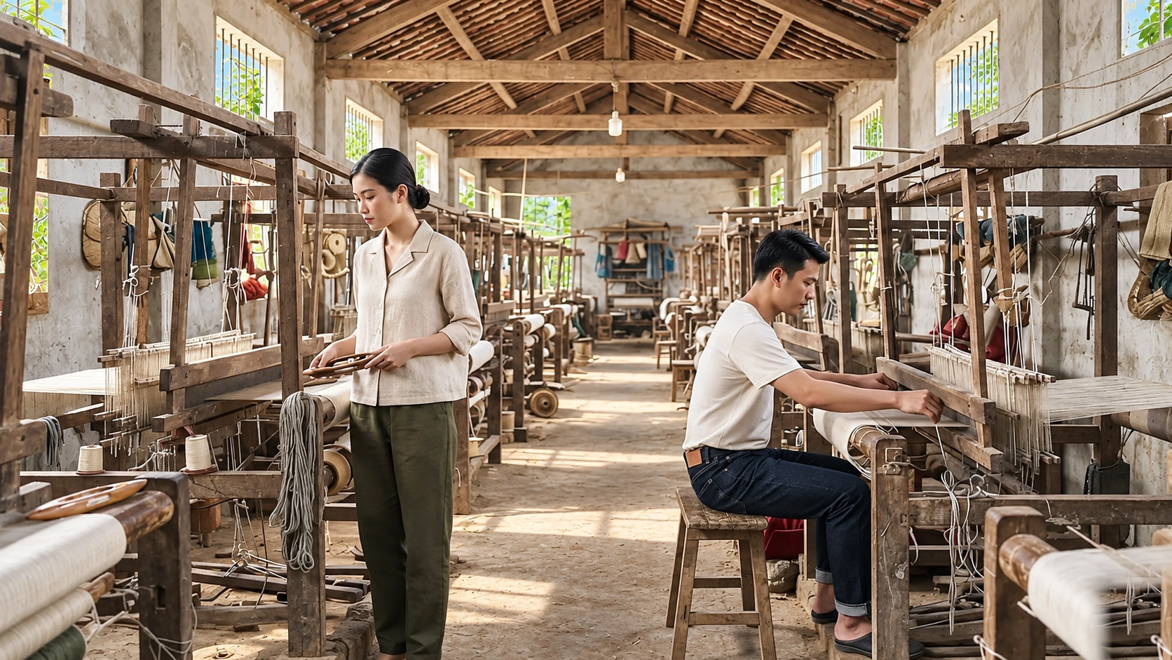 The weaving hall — Hoa Lu, Nam Dinh